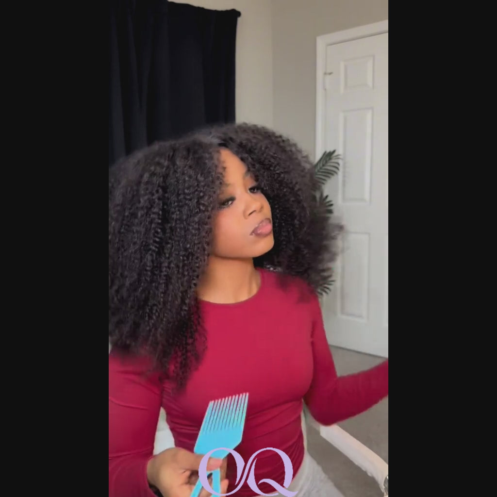 Tight Curls Afro Curly HD Lace Wigs Pre Plucked Human Hair Lace Front Wigs For Women