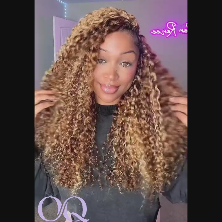 OQ HAIR Highlight 4/27 Burmese Curly Crochet Human Hair With Miracle Knots for Easy Install