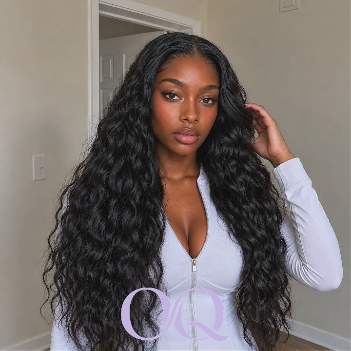 Brazilian Virgin Natural Wave Human Hair Lace Front Wigs Natural Black