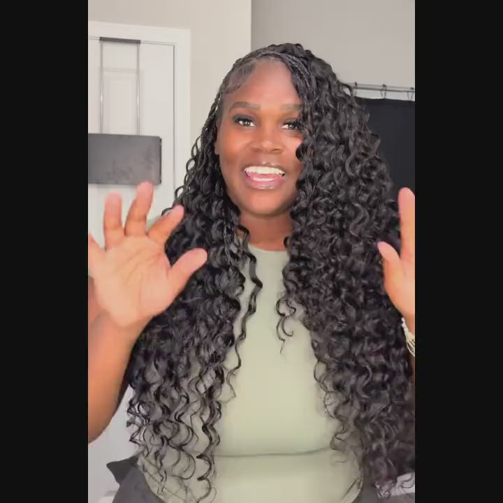 OQ HAIR Pre-Separated Loose Deep Crochet Human Hair Salon-Quality Boho Hair Braids