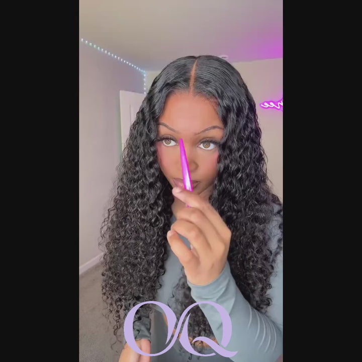 Water Wave Wig Pre Bleached Knots 13x4 13x6 HD Lace Frontal Wig With Elastic Drawstring Wear Go Wig