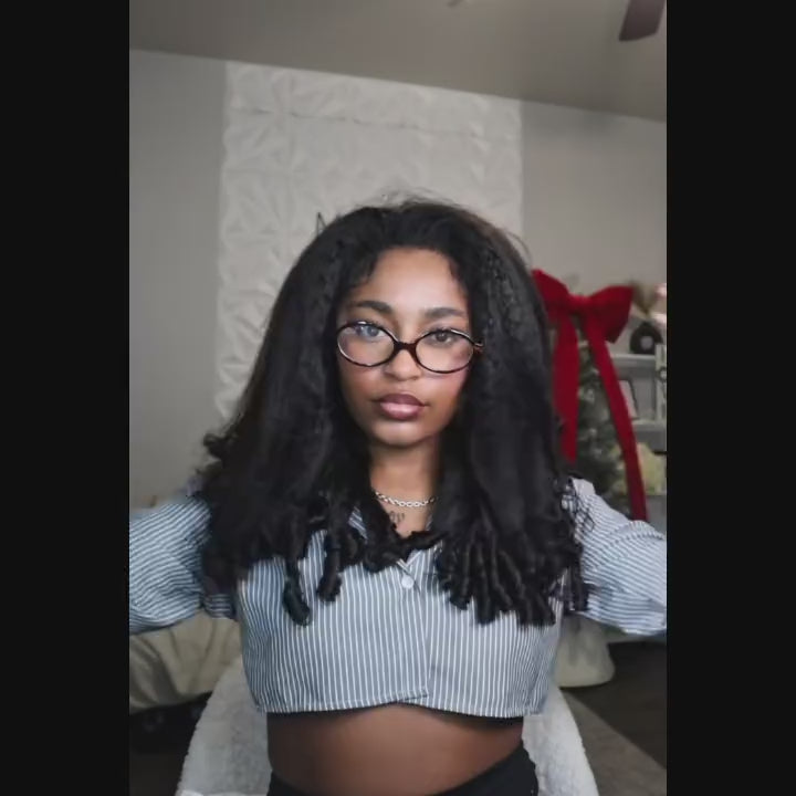 3 In 1 Half Wig | Glueless Kinky Straight Burmese Curly Elastic Drawstring Wear Go Half Wig With Yaki Spiral Curls