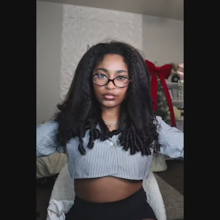 OQ HAIR M-Cap Kinky Straight Burmese Curly Pre Cut 9x6 HD Lace Wear Go Glueless Wigs With Drawstring