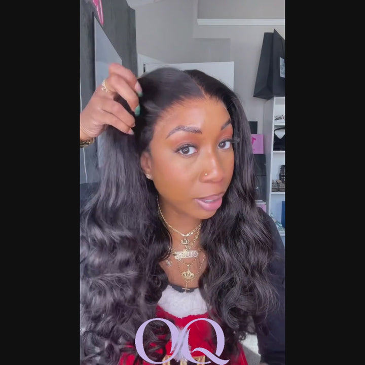 OQHAIR Body Wave Skin Melt HD Lace Wigs 13x4 HD Lace Front Wig Preplucked with Natural Hairline