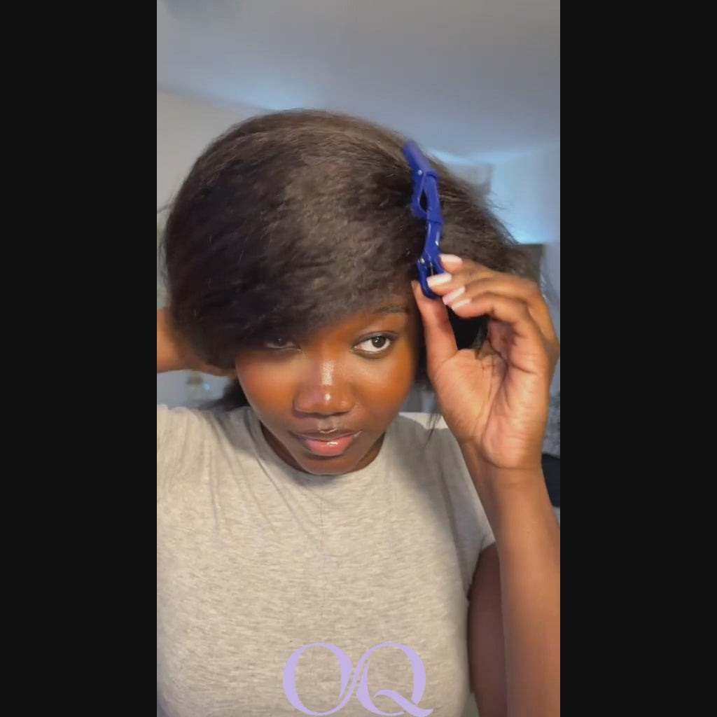 Kinky Straight Bleached Knots Pre-Cut 13x4 13x6 HD Lace Frontal Wig Wear Go Wig With Adjustable Drawstring