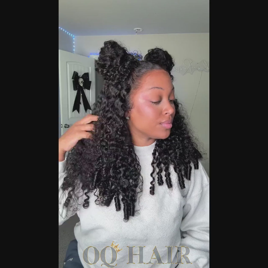 Burmese Curly Glueless Wig Bleached Knots 13x4 13x6 HD Lace Front Wear Go Wig With Flexible Fit Drawstring