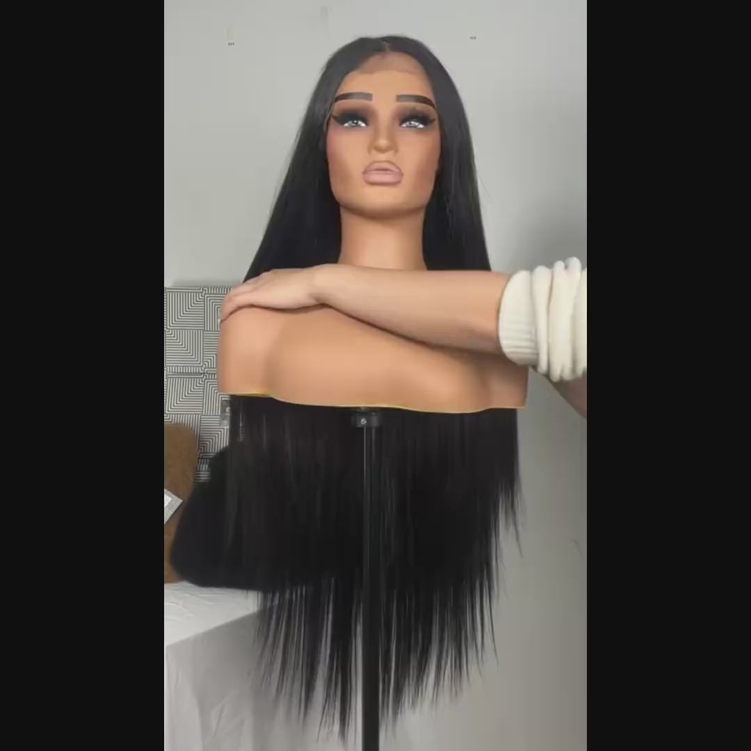 OQ HAIR Sleek Straight Pre-cut 7x5 HD Lace Wear Go Glueless Wig Bleached Invisible Knots