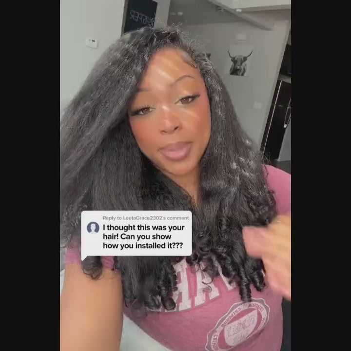 3 In 1 Half Wig | Glueless Kinky Straight Burmese Curly Elastic Drawstring Wear Go Half Wig With Yaki Spiral Curls