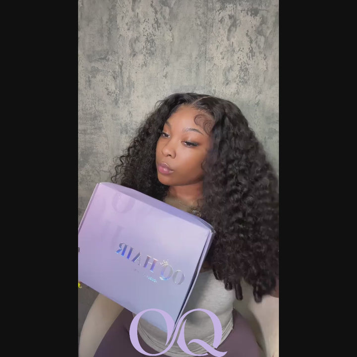 OQ HAIR Burmese Curly Seamless Melt 13x4 HD Lace Wear Go Glueless Wig With Flexible Fit Drawstring