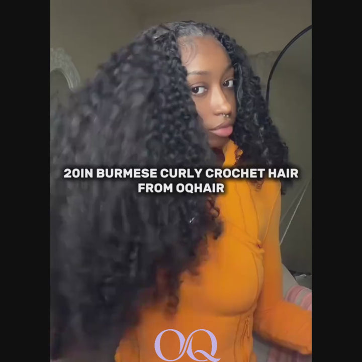 OQ HAIR Premium Burmese Curly Crochet Human Hair Soft Defined Curls Natural Looking For Everyday Glam