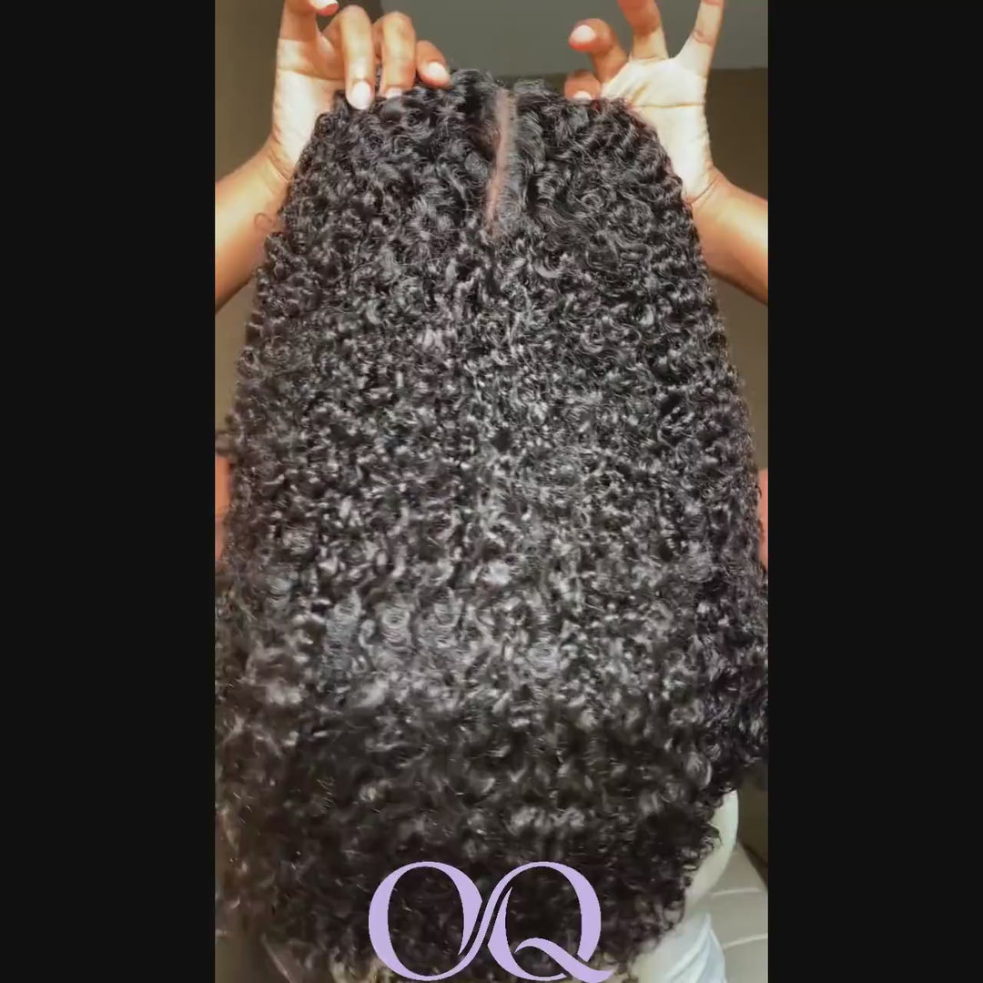 OQ HAIR Pixie Curly Skin HD Lace Glueless Crochet Wig Breathable Lightweight Natural Hairline