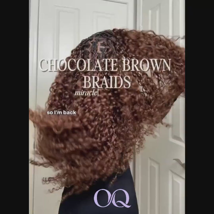 OQ HAIR #4 Chocolate Brown Reusable Burmese Curly Knotless Crochet Human Hair For Black Women Miracle Knots