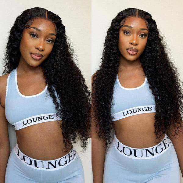 Clearance Sale | Pre Cut Lace Water Wave Wear Go Glueless Wigs 4x4 Lace Closure Wigs Wet And Wavy PrePlucked 180% Density