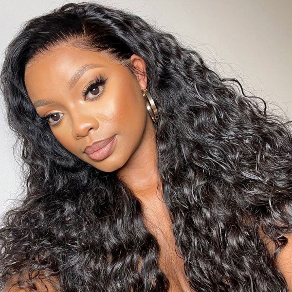 OQ HAIR Water Wave 13x6 Lace Frontal Wig No Fuss Long Length Human Hair Wig Comfortable Wear