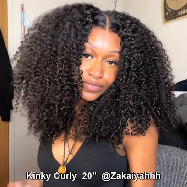 Kinky Curly Glueless Wear Go Wigs Pre Cut HD Lace