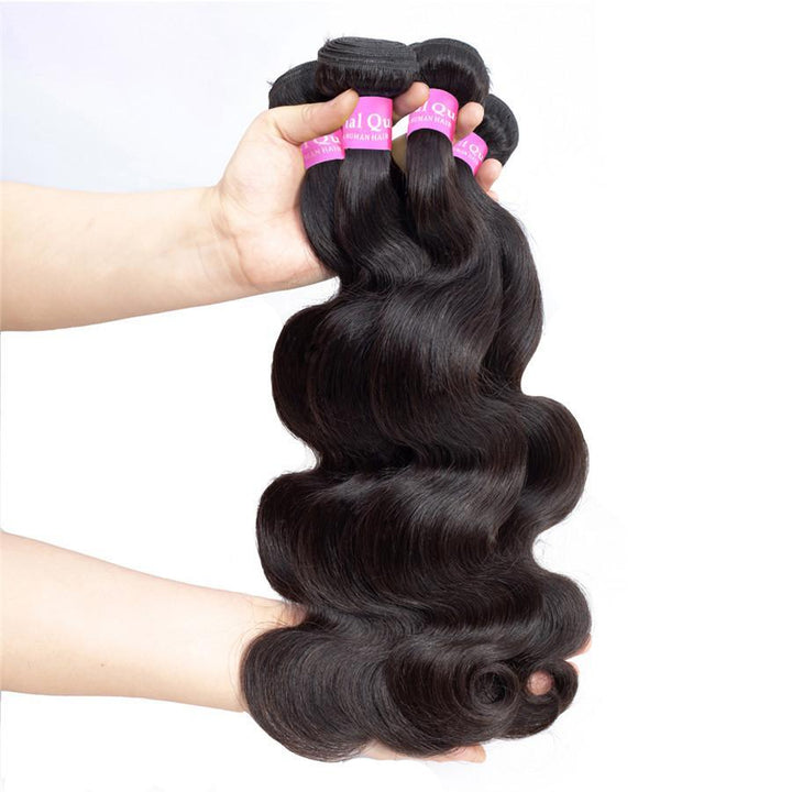 4 Bundles Body Wave Human Virgin Hair Natural Black -OQHAIR - ORIGINAL QUEEN HAIR