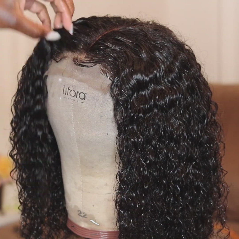 Short Bob Wigs Kinky Curly Human Hair Lace Front Wigs