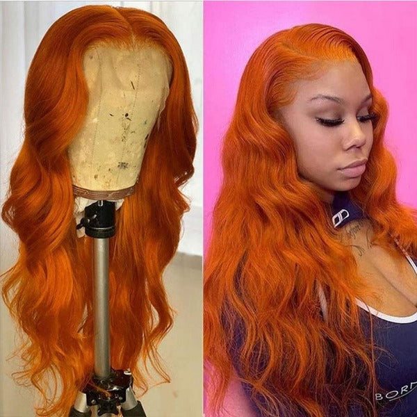 13x4 4x4 Undectedable Transparent Lace Ginger Orange Body Wave Human Virgin Hair Pre-plucked Lace Front Wigs -OQHAIR - ORIGINAL QUEEN HAIR
