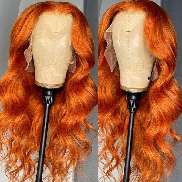 13x4 4x4 Undectedable Transparent Lace Ginger Orange Body Wave Human Virgin Hair Pre-plucked Lace Front Wigs -OQHAIR - ORIGINAL QUEEN HAIR