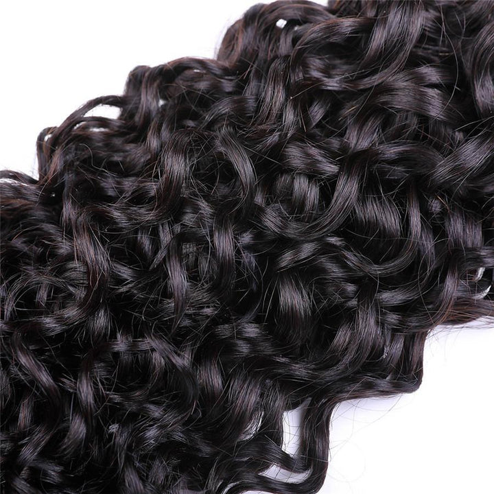 9A Water Wave Human Hair 3 Bundles with 13*4 Lace Frontal Natural Black -OQHAIR - ORIGINAL QUEEN HAIR