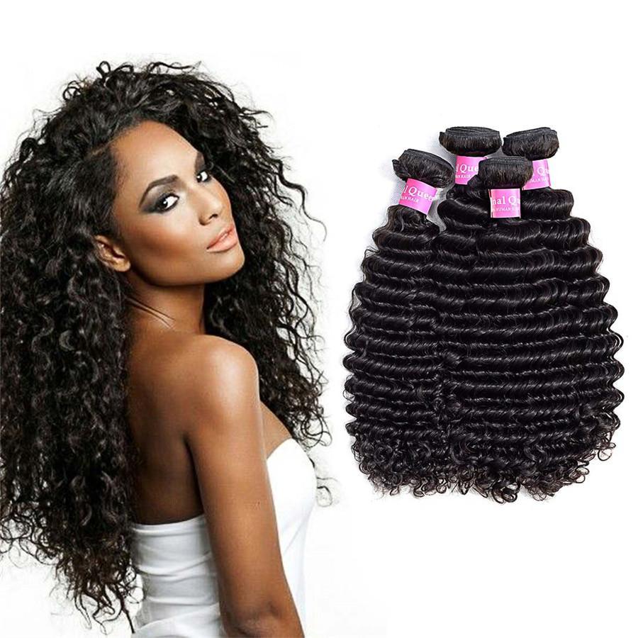 4 Bundles Deep Wave Human Virgin Hair Natural Black -OQHAIR - ORIGINAL QUEEN HAIR