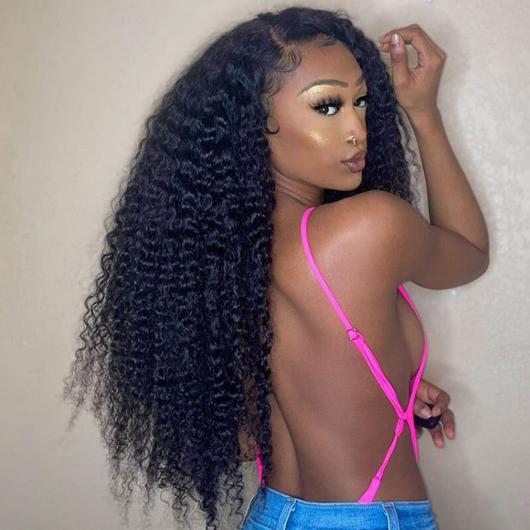 360 Lace Front Wigs Kinky Curly Mongolian Virgin Human Hair Natural Looking Lace Wigs -OQHAIR