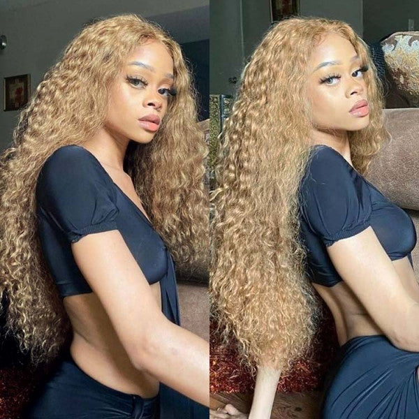Honey Blonde #27 Color Preplucked 13x4 4x4 Lace Front Wigs