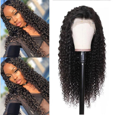 Malaysian Water Wave Wig Curly 13x6 HD Transparent Lace Front Wig Preplucked Remy Human Hair Wigs -OQHAIR