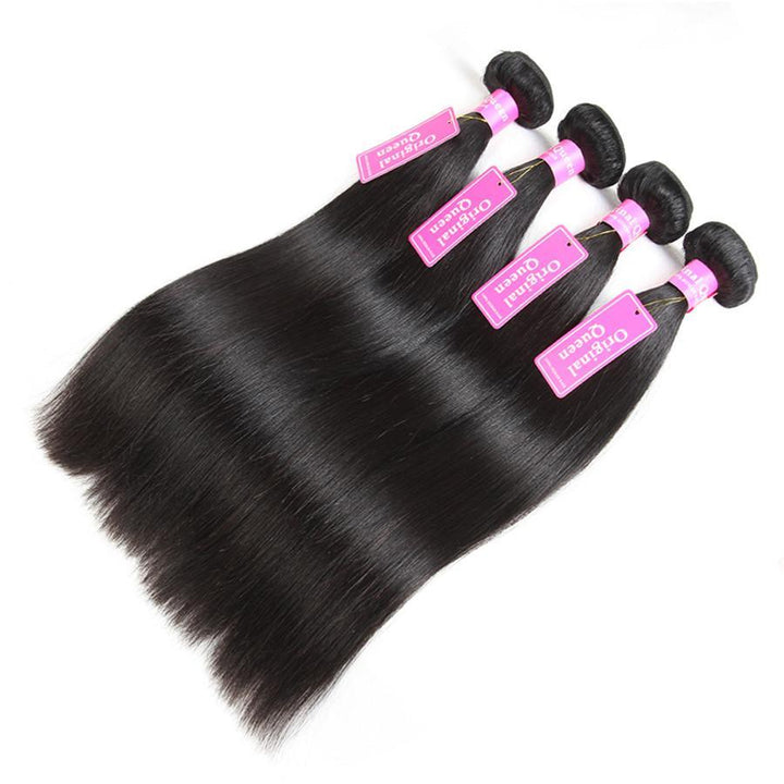 4 Bundles Straight Human Virgin Hair Natural Black -OQHAIR - ORIGINAL QUEEN HAIR