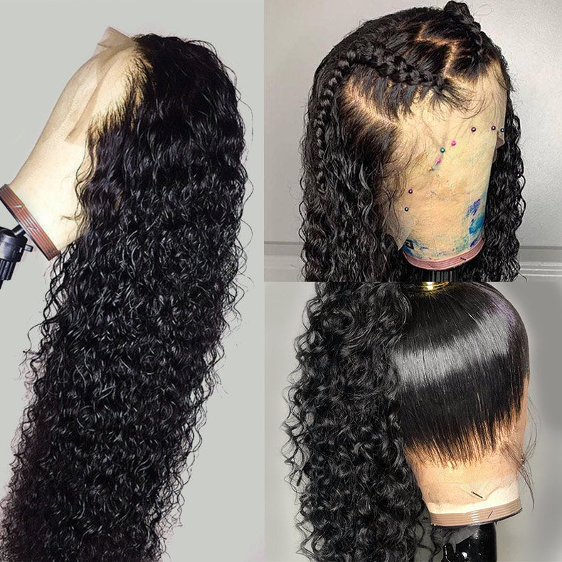 360 Lace Frontal Wigs Brazilian Deep Curly Human Hair Wigs Preplucked with Baby Hair -OQHAIR