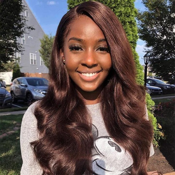 #2 Wigs Chocolate Color 13x4 4x4 Human Virgin Hair Lace Front Wigs Body Wave Hair Straight Hair Water Wave Hair