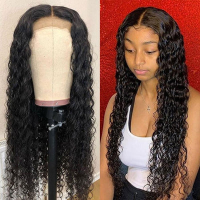 Mongolian Deep Curly Virgin Human Hair Pre-plucked Lace Front Wigs -OQHAIR