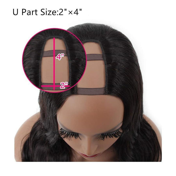 U Part Wigs Human Hair Wigs for Women Brazilian Body Wave None lace front wigs Glueless Hair Extension Clip - ORIGINAL QUEEN HAIR
