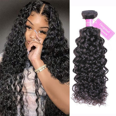 Water Wave Human Hair 4 Bundles with 4*4 Lace Clsoure Natural Black -OQHAIR - ORIGINAL QUEEN HAIR