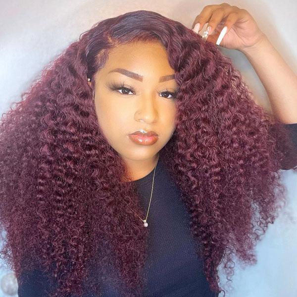 Burgundy Wigs Dark 99J Wig Curly Wigs 99J Color Burgundy Lace