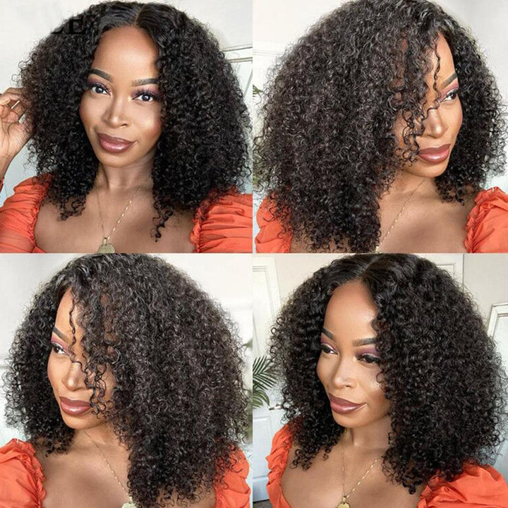 Afro Curly 4x4 Lace Closure Wigs Preplucked Human Hair Skin Melt Lace Wigs for Women - ORIGINAL QUEEN HAIR