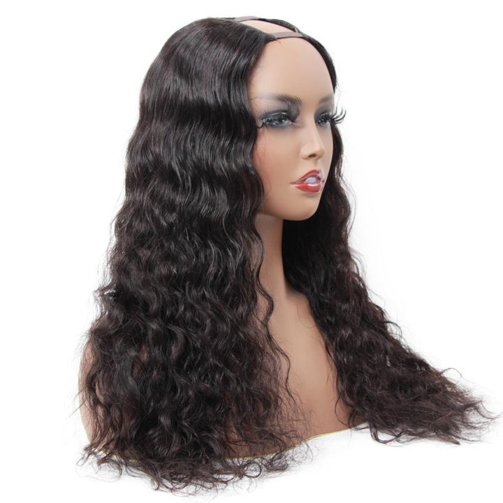 Loose Deep Wave U Part Human Hair Wig for Women, Brazilian Remy Human Hair Glueless Full Head Clip in Half Wig 180% Density - ORIGINAL QUEEN HAIR