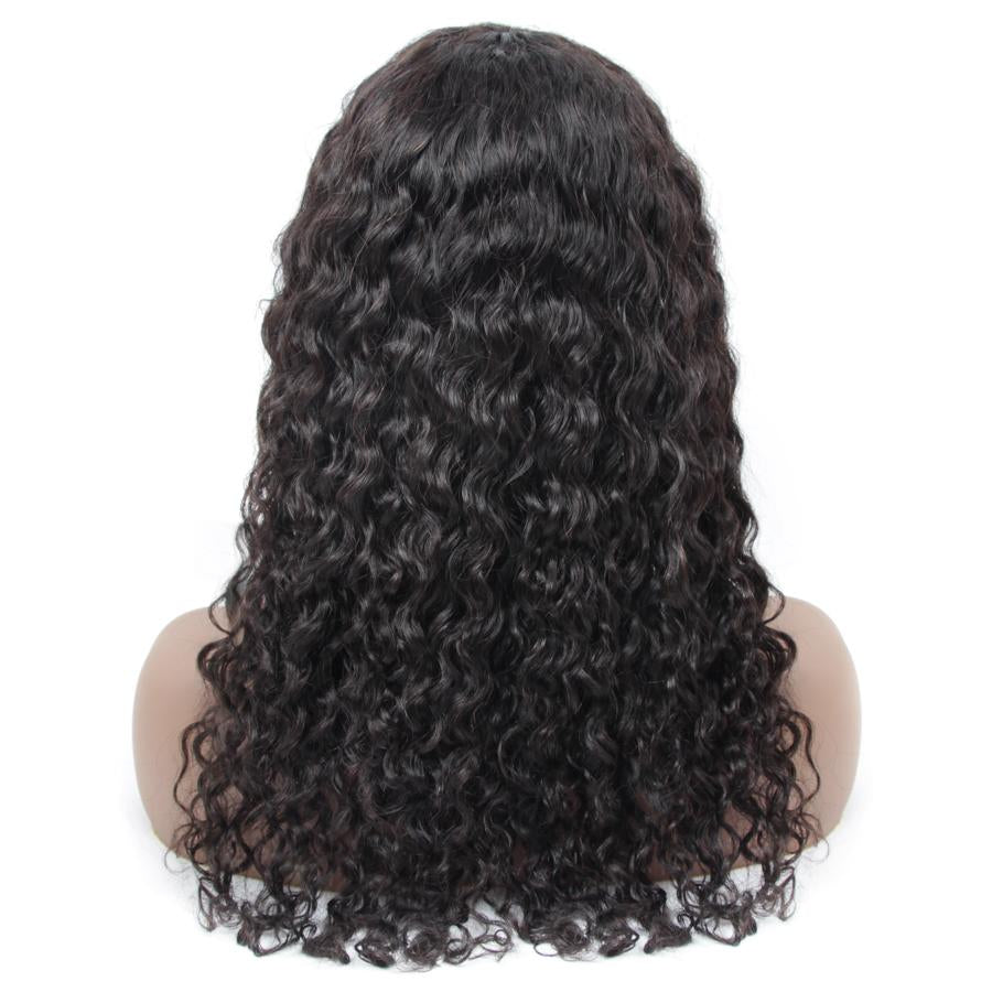 Water Wave Wigs with Bangs Machine Made Wigs for Women