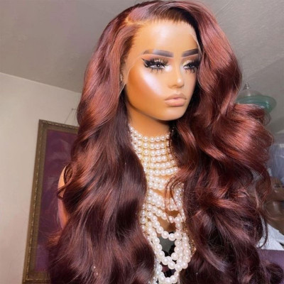 Autumn Vibe Reddish Brown Colored Lace Front Wigs Straight and Body Wave Human Hair Wigs
