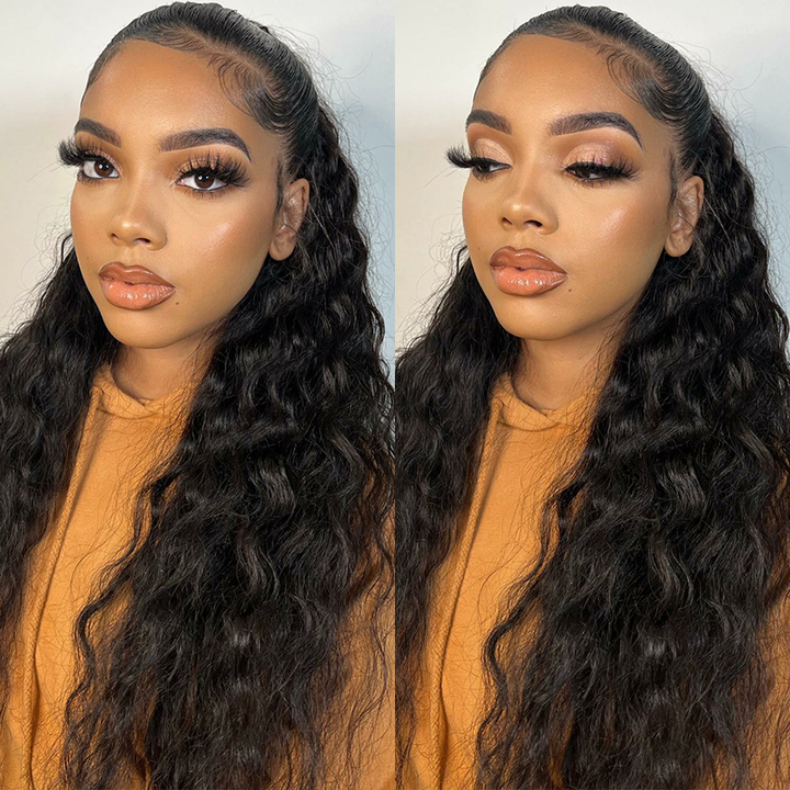 Human Hair Lace Front Wig Brazilian Womens Long Curly Wavy Hair Wigs Black USA Human Hair Lace Front Wig Brazilian Womens Long Curly Wavy Hair Wigs Black USA