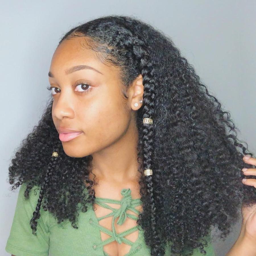 U Part Wig Brazilian 8A Human Hair Kinky Curly Machine Made