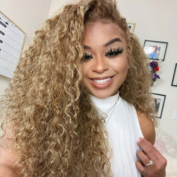 Honey Blonde #27 Color Preplucked 13x4 4x4 Lace Front Wigs