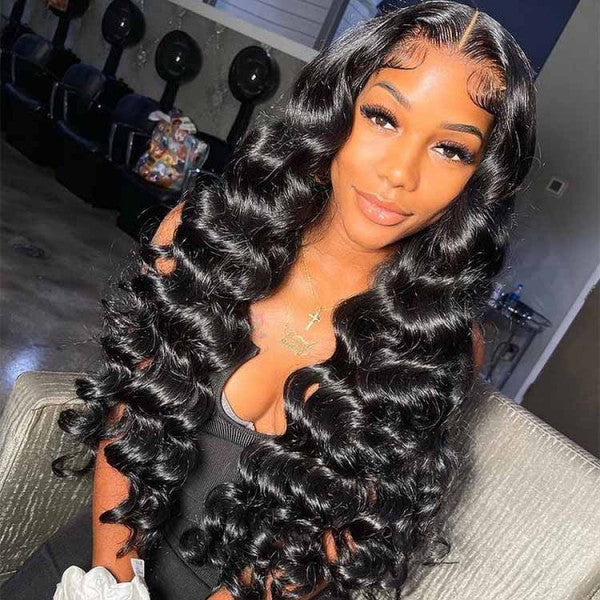 Loose Wave Hair Pre Plucked Lace Front Wigs Human Hair Loose Curly