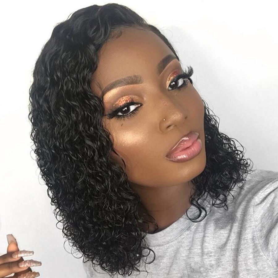 Pre Plucked Water Wave Short Bob Lace Front Wig